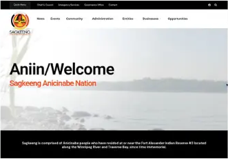Sagkeeng First Nation website homepage